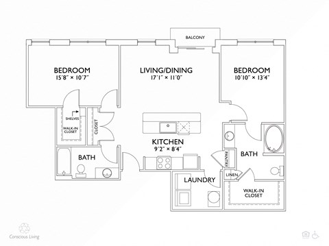 B3 floor plan Sprout at Penn Circle, Carmel, Indiana